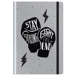 Ежедневник недатированный А5, 128 листов, 7БЦ, BG "Stay strong", матовая ламинация, на резинке