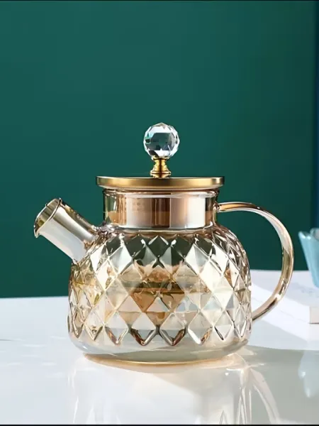 Стеклянный чайник, с фильтром, с крышкой, чайник для дома