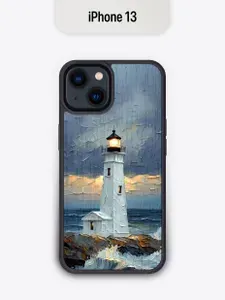 Деревянный чехол c цветным принтом для iPhone 13 / Маяк
