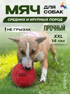 Мячик для собак средних и крупных пород ZooKrut, 14 см