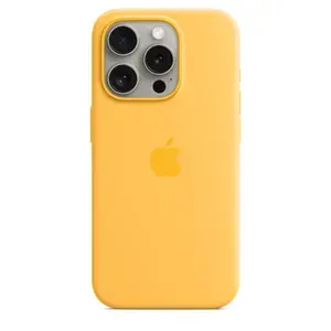 Силиконовый чехол MagSafe для iPhone 15 Pro Max / Silicone Case with MagSafe / Sunshine