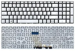 Клавиатура для ноутбука HP 15-db000 Series, p/n: NSK-XN9BC, 9Z.NEZBC.900, PK132891B11, серебристая