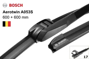 Щетки стеклоочистителя Bosch Aerotwin A053S (3397009053), бескаркасные, 600мм + 600мм, 2 шт, Side Pin 17mm, для Mercedes-Benz C-Class W204/S204