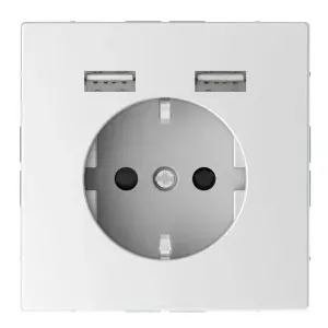 Schneider Electric Merten D-Life Белый Лотос Розетка Schuko с 2 USB c зарядным устройством 2,4 A, MTN2366-6035, 1 шт.
