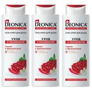 Гель-крем для душа Deonica, женский, Уход и обновление, 250 мл, 3шт