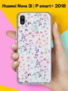 Силиконовый чехол на Huawei Nova 3i / Huawei P smart+ 2018 Цветочная россыпь для Хуваей Нова 3ай / Хуваей P Смарт+ 2018