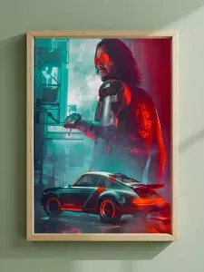 Постер "Джонни Сильверхэнд — Cyberpunk 2077", 42х29.7 см