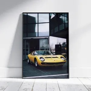 Плакат на стену для интерьера Культовые машины (Lamborghini Miura 5) - Постер по легендарным и классическим ретро автомобилям формата А4 (21x30 см)
