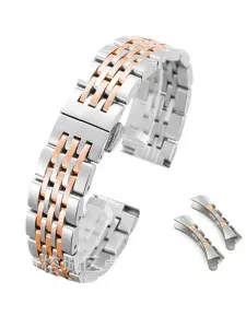 Браслет для часов и смарт-часов универсальный стальной литой Haspic Bicolor Rose Gold 24 мм