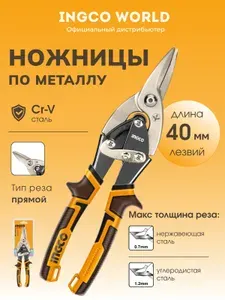 Ножницы по металлу прямые 250 мм INGCO INDUSTRIAL