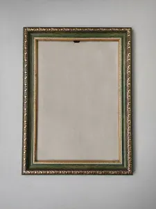 Багетная рама 26x38 см (BR66), пластиковая со стеклом и задником, цвет: темно-зеленый
