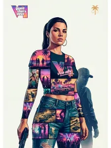 Постер "Красотка из GTA". Игра. А3 (297*420) мм. В ламинации