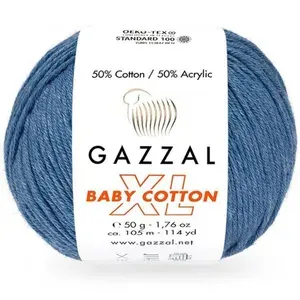 Пряжа Gazzal BABY COTTON XL 3431 джинс (5 мотков)