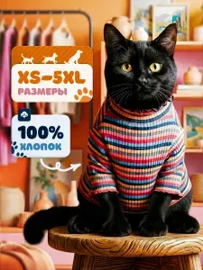 Футболка для собак крупных пород хлопковая, размер 3XL, обхват груди до 65 см, темно-синяя