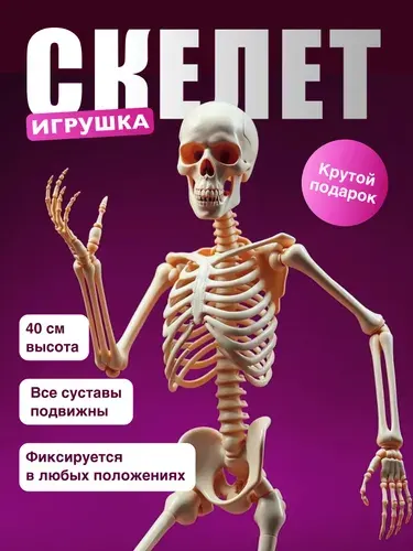 Скелет игрушка подвижный шарнирная фигурка скелета человека 40 см, декор на Хэллоуин