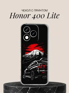 Силиконовый чехол на Honor 400 Lite Машина и Гора для Хонор 400 лайт