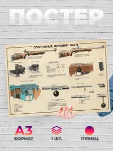 Постер "Спортивная винтовка ТОЗ-78 А3", 42х29.7 см