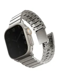 Ремешок UNIQ Strova MAG для смарт часов Apple Watch 44 45 46 49 мм из нержавеющей стали блочный с регулировкой длины и магнитной застежкой, серебристый