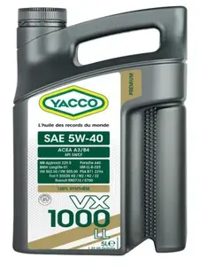 YACCO 5W-40 Масло моторное, Синтетическое, 5.00001 л