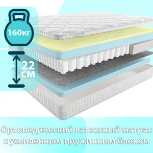 Матрас 65x160 односпальный, Матрасович Enigma пружинный с эффектом памяти ортопедический анатомический для сна