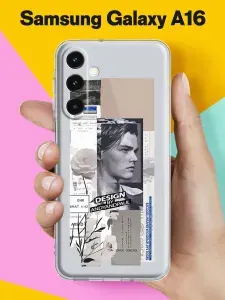 Силиконовый чехол на Samsung A16 Коллаж с портретом для Самсунг А16