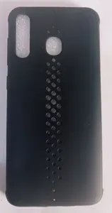 Чехол накладка для Samsung Galaxy A20 и A30 Черный с перфорацией,силикон