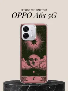 Чехол на OPPO A6s с принтом Мистическая луна со звездой