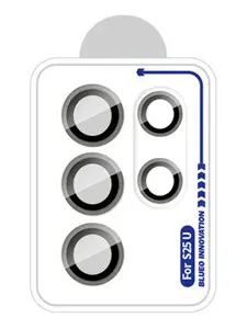 Защитное стекло BlueO Camera lens Armor metal на камеру Samsung Galaxy S25 Ultra антибликовое c алюминиевой кромкой, 5 шт, прозрачное с рамкой натуральный титан