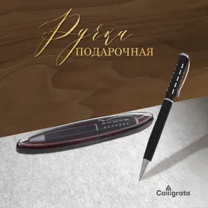 Ручка шариковая поворотная подарочная Calligrata "Пунктир" в пластиковом футляре, черная