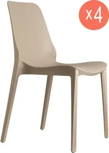 Комплект обеденных пластиковых стульев Ginevra, 4 шт., тортора, Scab Design