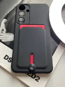 Samsung Galaxy S24 Plus черный с карманом для карт.