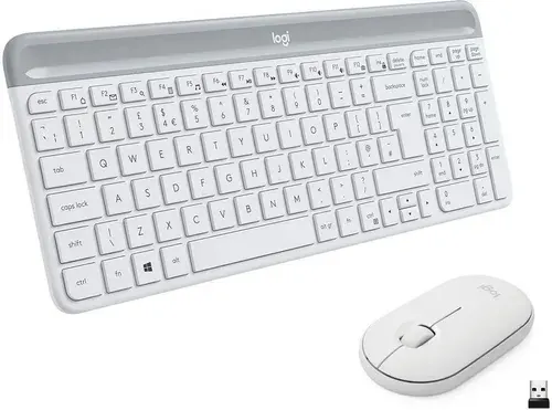 Logitech MK470 SILENT Беспроводной комплект мышь + клавиатура, английская раскладка, белый