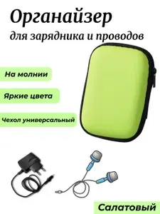 Органайзер для проводов и аксессуаров/Салатовай/Чехол для зарядника
