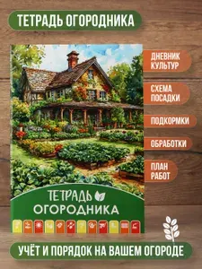 Тетрадь огородника. Пособие для ведения учёта и планирования работ в саду и огороде. Недатированный.