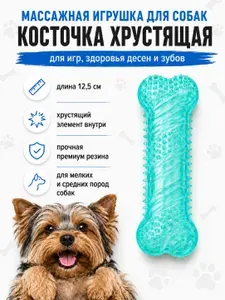 Игрушка для собак, Косточка хрустящая массажная для зубов и десен, игрушки для собак мелких пород