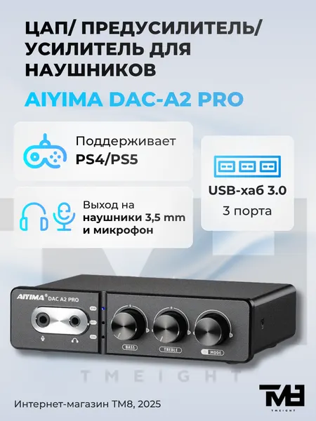 ЦАП-предусилитель AIYIMA DAC-A2 Pro для наушников