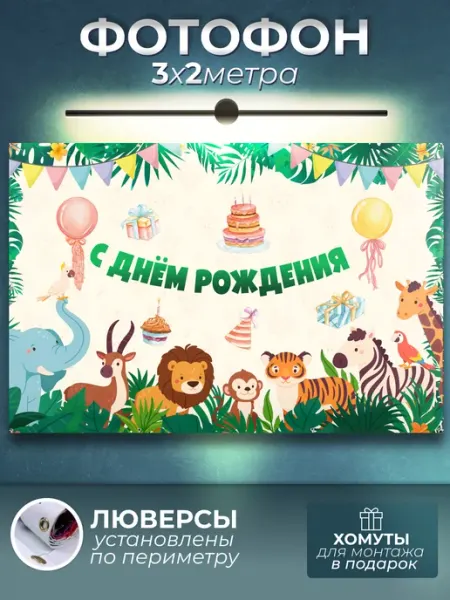 Баннер С днем рождения фотофон