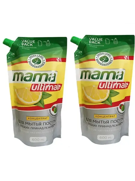 Концентрат для мытья посуды аромат лимона 600 мл Mama ultimate