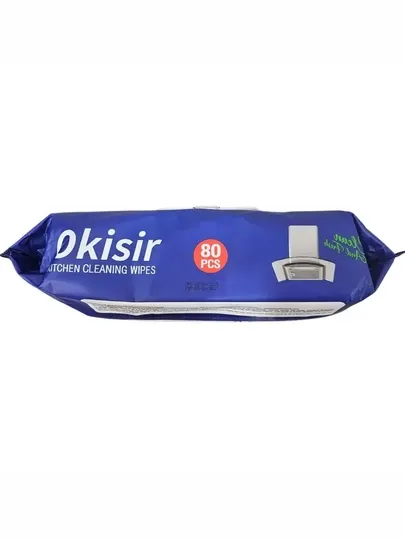 Влажные салфетки для уборки и кухни, 80 шт, XXL, с ароматом лимона - Ватная продукция