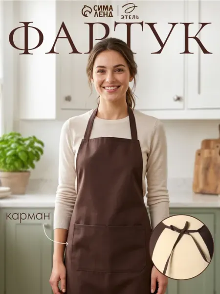 Фартук кухонный женский с карманом Экономь и я