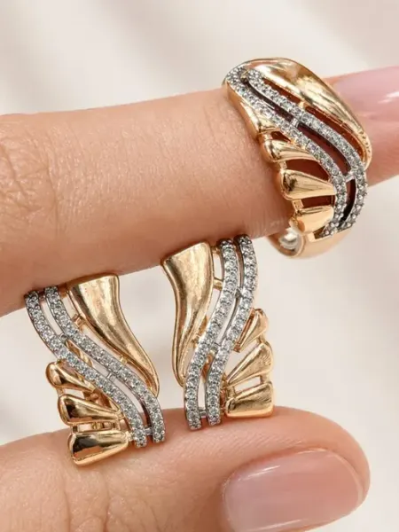 Комплект украшений кольцо и серьги DIAMOND COLLECTION