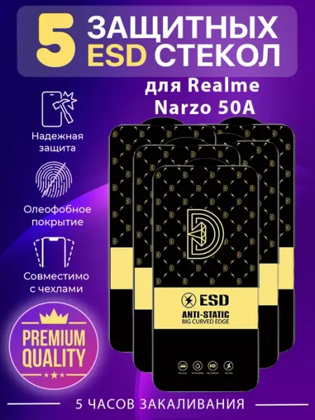 Защитное стекло на Realme Narzo 50A Ru Store