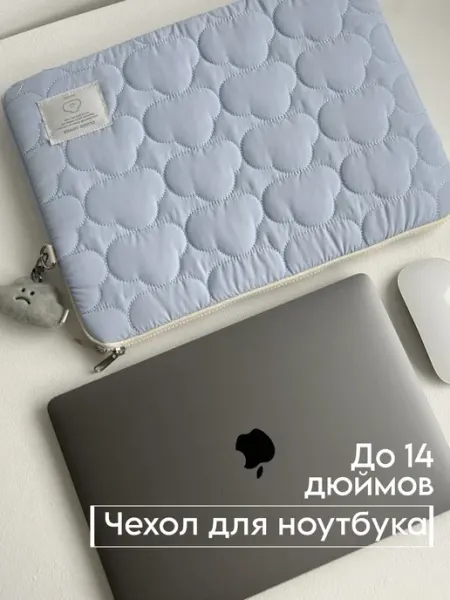 Сумка-чехол для ноутбука голубая Pinterest TwoSS