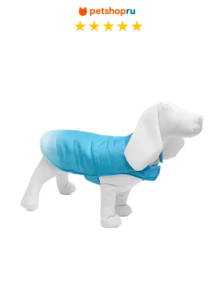 Жилет для собак утепленный на липучках "Флеш", S, бирюзовый PetShop