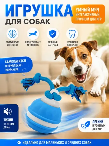 Игрушка для собак умный мяч интерактивный прочный для игр SKISOPGO