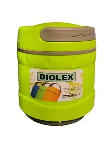 Термос пищевой Diolex DXС-1200-2G пластиковый с колбой из