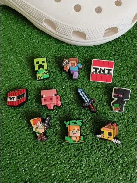 Джибитсы майнкрафт minecraft jibbitz детские для мальчиков ЛЕТЯЩЕЙ ПОХОДКОЙ