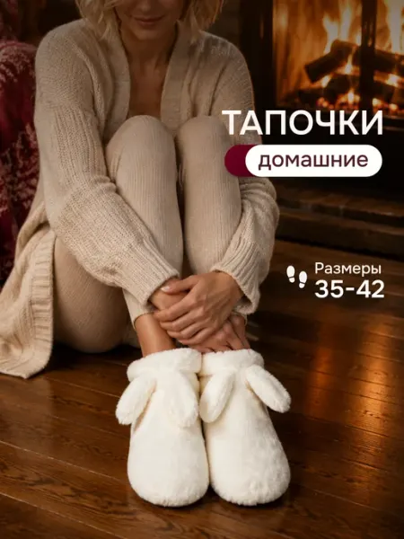 Тапочки домашние чуни плюшевые MILIYA STEP