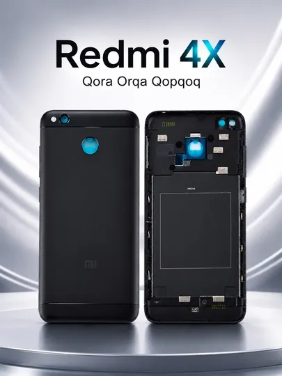 Задняя крышка Redmi 4X, черный цвет, качественный прочный корпус, идеальная замена