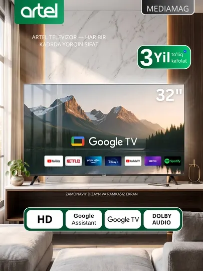 Телевизор Artel SMART A32PHCH010 Google tv HD, Dolby Digital